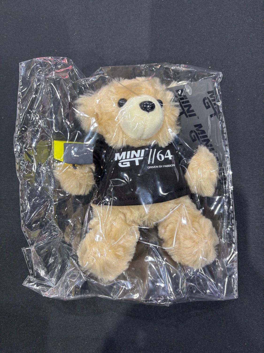 MINI GT // 64 Black Bear Plush Keyring with Yellow Box Official Merchandise