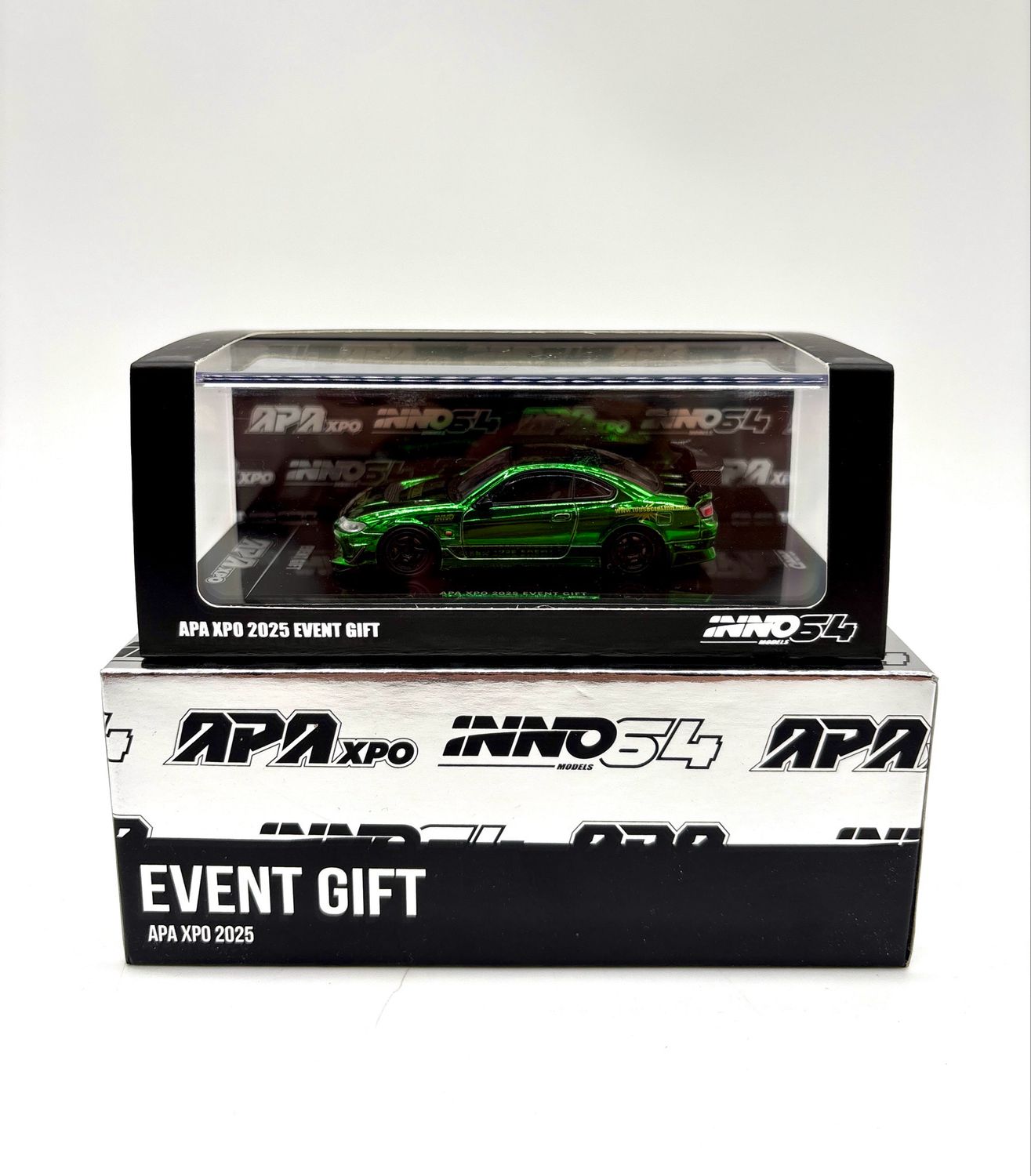 INNO64 Nissan Silvia S15 Chrome Green Top Secret Event Gift Model | 2025 Auto Passion Alliance (APA)