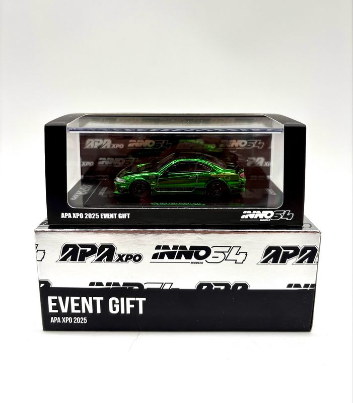 INNO64 Nissan Silvia S15 Chrome Green Top Secret Event Gift Model | 2025 Auto Passion Alliance (APA)