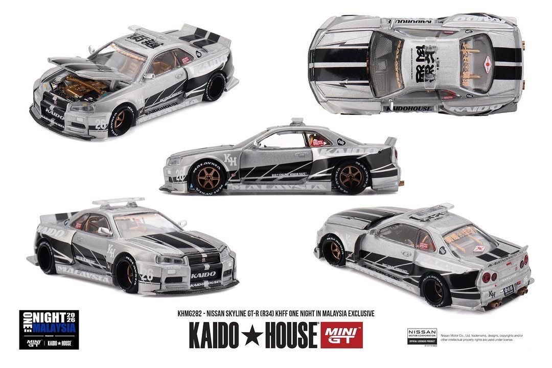 KAIDOHOUSE Nissan Skyline GT-R (R34) KHFF One Night in Malaysia Exclusive (KHMG282) | 2026 Malaysia Diecast Expo