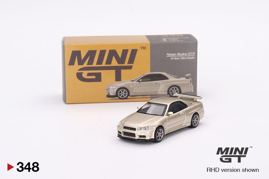 #348 MINI GT Nissan Skyline GT-R (R34) M-Spec Silica Breath #348 MINI GT Nissan Skyline GT-R (R34) M-Spec Silica Breath