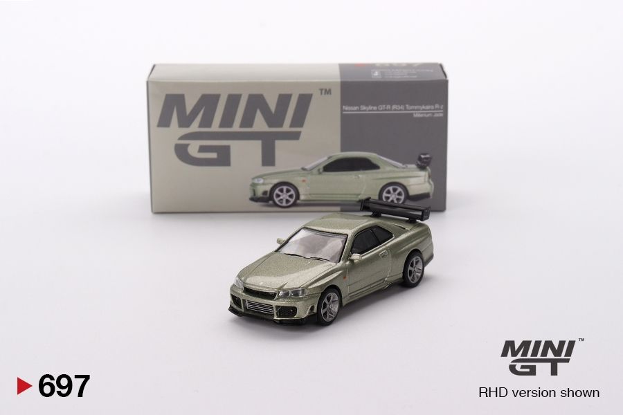 #697 MINI GT Nissan Skyline GT-R (R34) Tommykaira R-z Millenium Jade #697 MINI GT Nissan Skyline GT-R (R34) Tommykaira R-z Millenium Jade