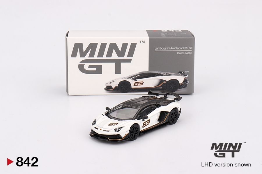 #842 MINI GT Lamborghini Aventador SVJ 63 Bianco Asopo