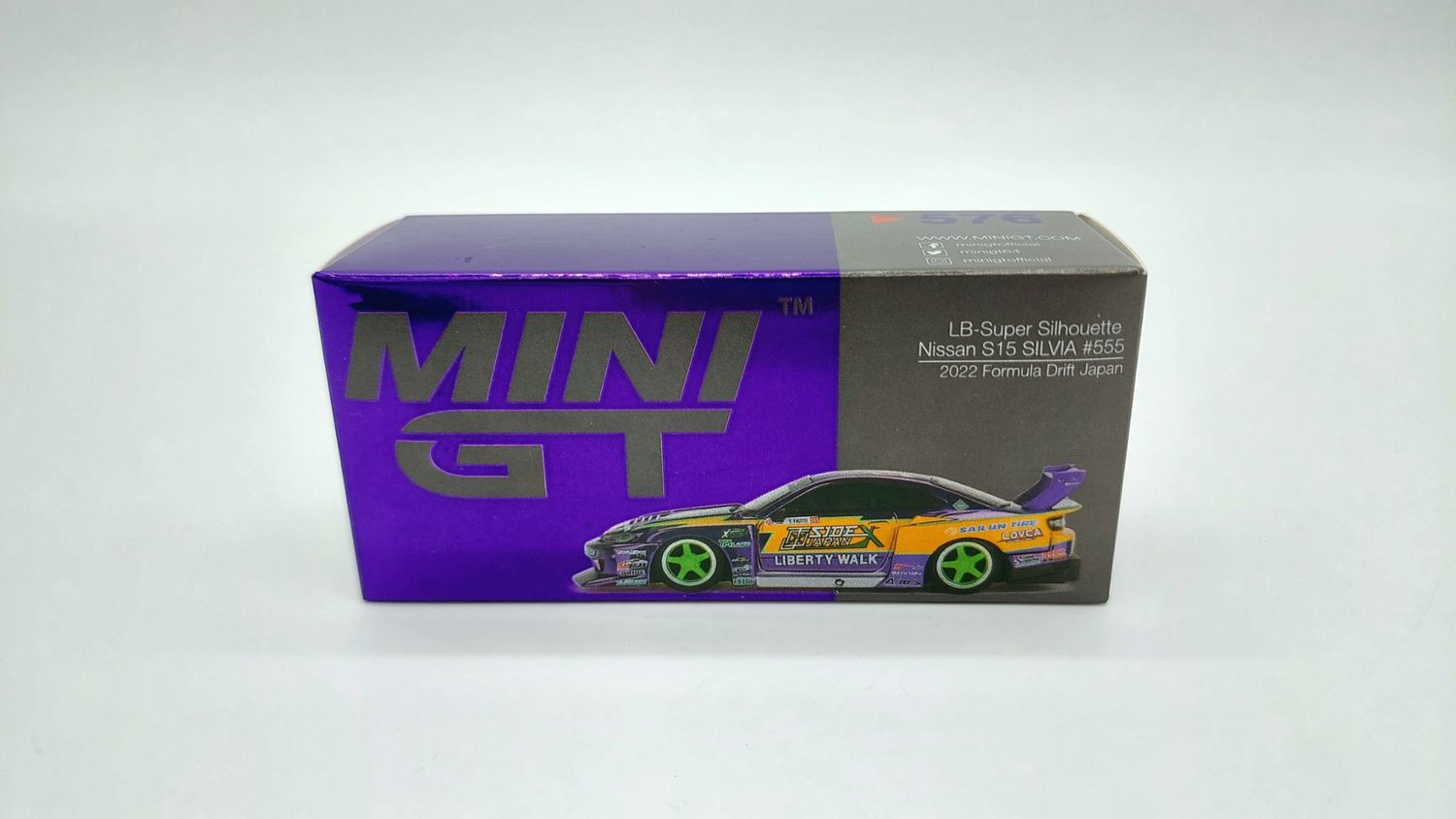 [UNSEALED] #576 MINI GT LB-Super Silhouette Nissan S15 SILVIA #555 2022 Formula Drift Japan