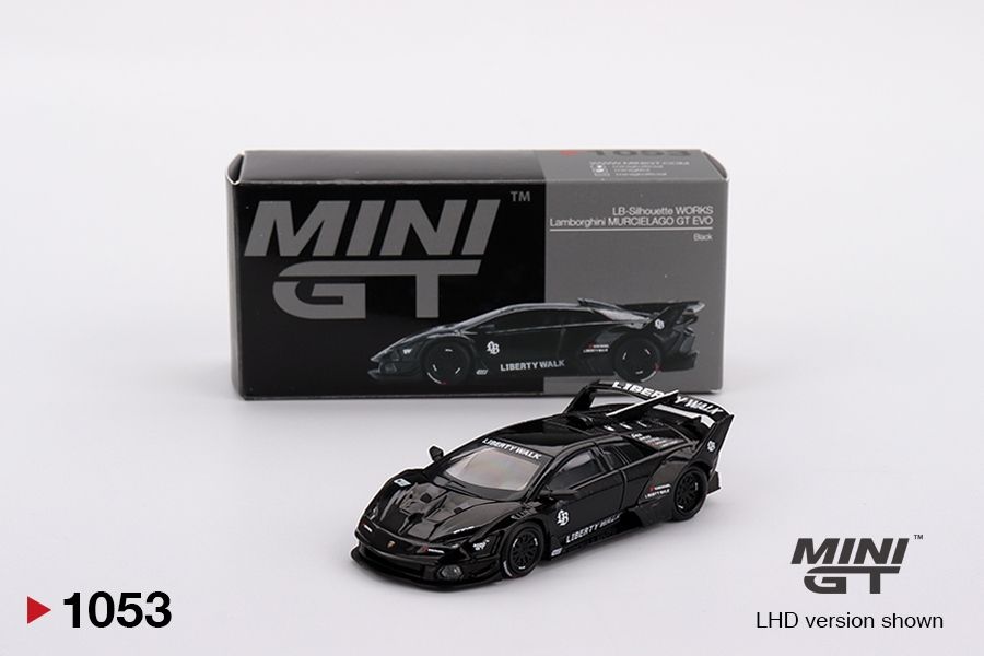 #1053 MINI GT Lamborghini LB-Silhouette WORKS MURCIELAGO GT Evo Black #1053 MINI GT Lamborghini LB-Silhouette WORKS MURCIELAGO GT Evo Black