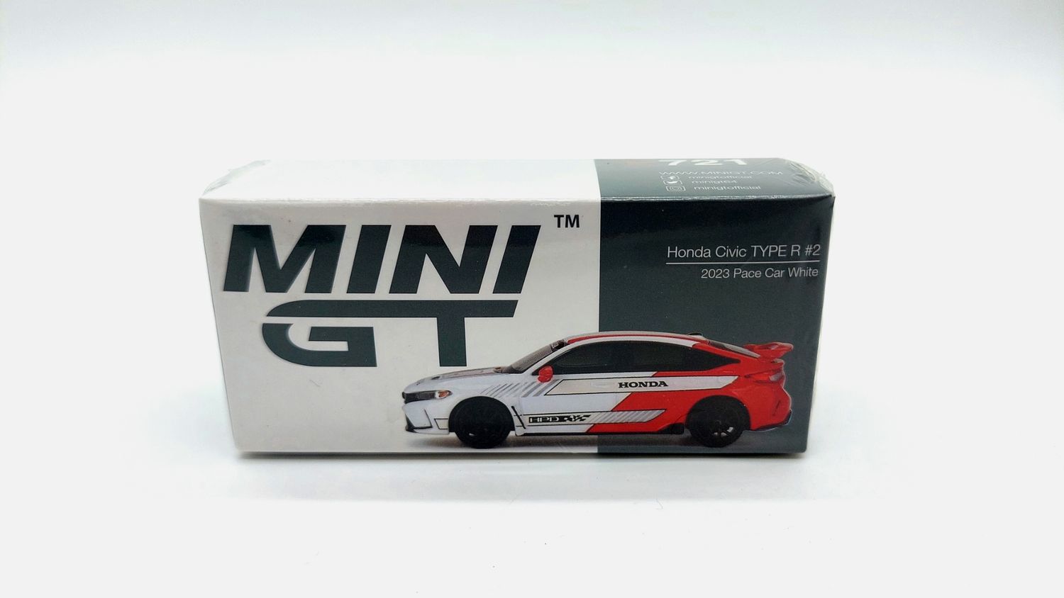 #721 MINI GT Honda Civic Type R #2 2023 Pace Car White #721 MINI GT Honda Civic Type R #2 2023 Pace Car White