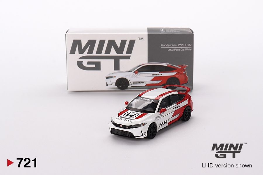 #721 MINI GT Honda Civic Type R #2 2023 Pace Car White #721 MINI GT Honda Civic Type R #2 2023 Pace Car White