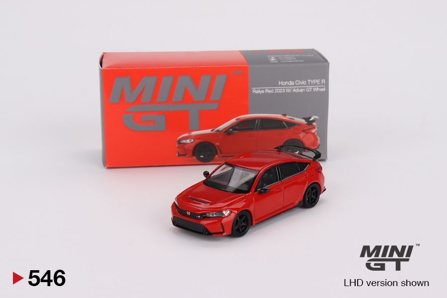 #546 MINI GT Honda Civic Type R Rallye Red 2023 W/ Advan GT Wheel