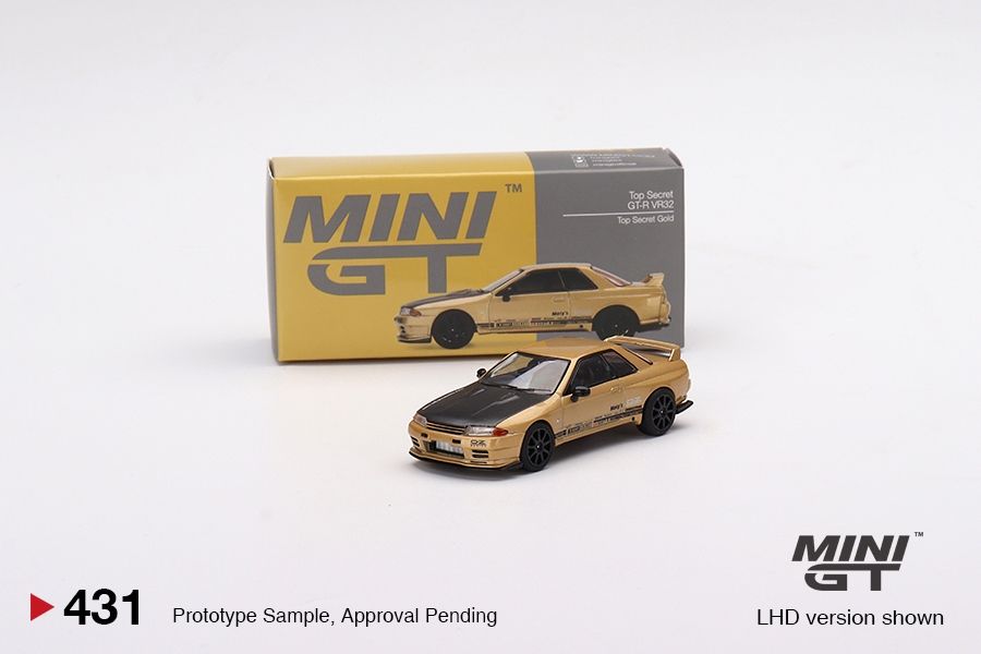 #431 MINI GT Top Secret Nissan Skyline GT-R VR32 Gold