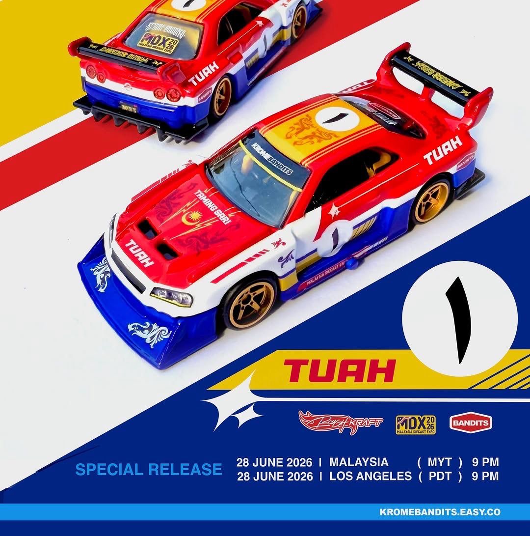 [PREORDER] Krome Bandits Super Silhouette Nissan Skyline ER-34 “Tuah” Malaysia | 2026 Malaysia Diecast Expo