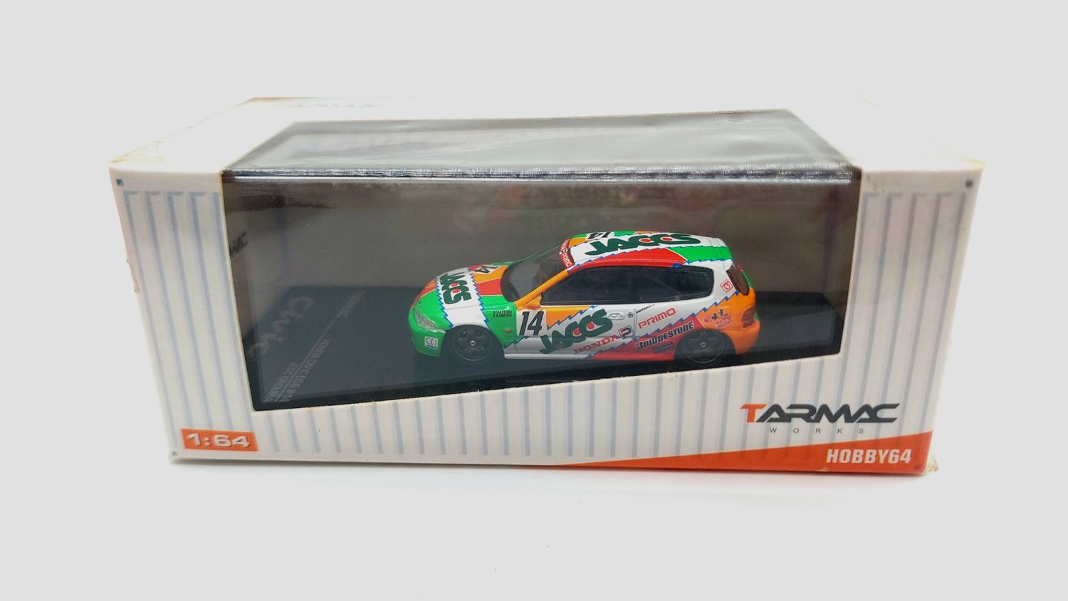 Tarmac Works Honda Civic EG6 Gr.A Racing Jaccs #14