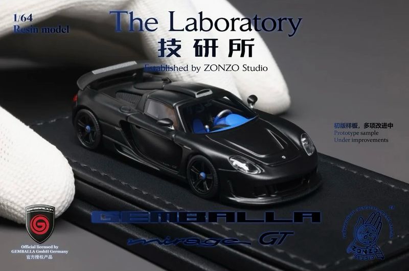Zonzo The Laboratory 1/64 Resin Gembala Mirage GT Matte Black