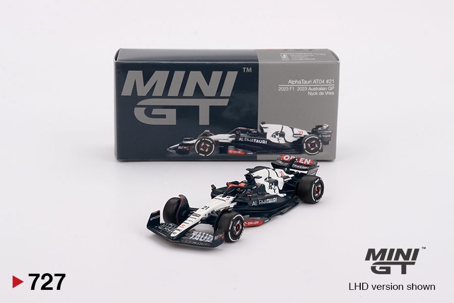 #727 MINI GT AlphaTauri AT04 #21 Nyck de Vries 2023 F1 2023 Australian GP #727 MINI GT AlphaTauri AT04 #21 Nyck de Vries 2023 F1 2023 Australian GP