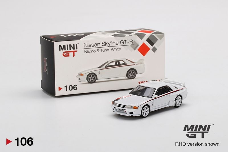 [UNSEALED] #106 MINI GT Nissan Skyline GT-R (R32) Nismo S-Tune White