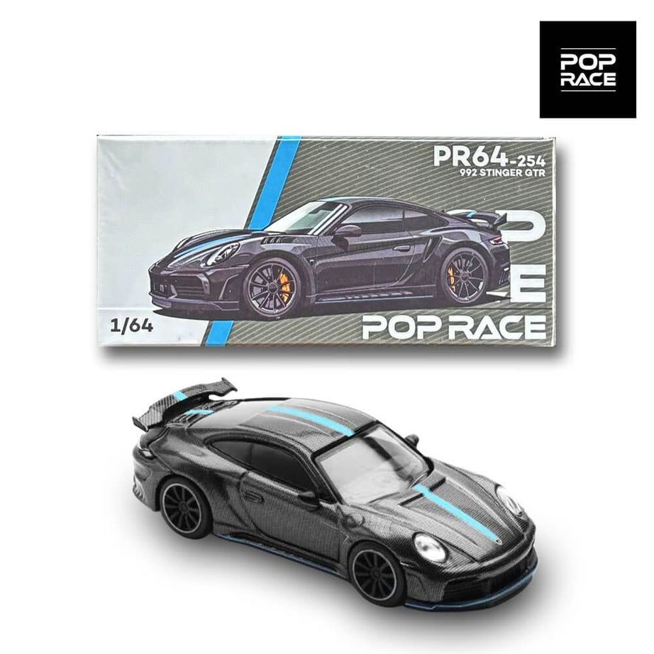 POP RACE Porsche 992 Singer GTR Carbon Editiom Blue Line (PR64-254)