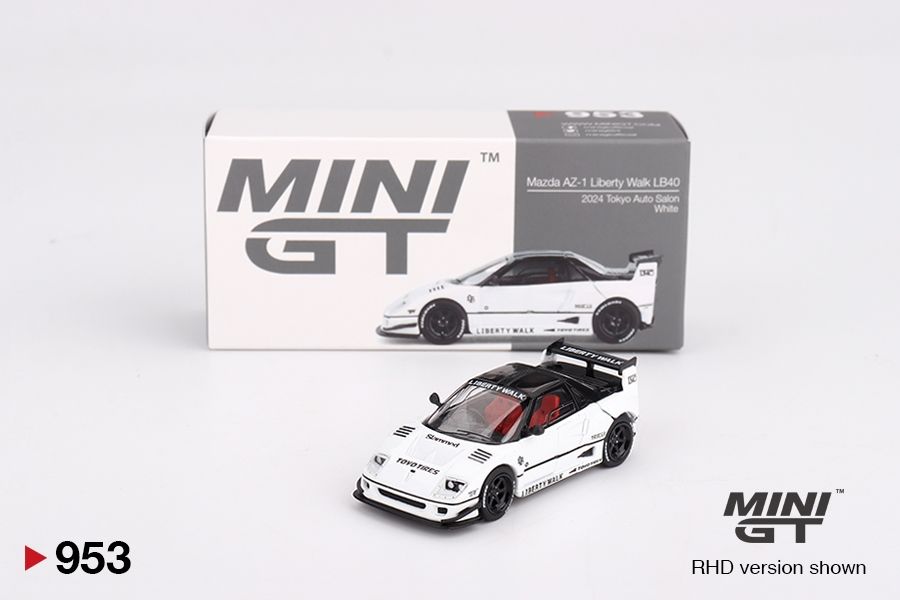 #953 MINI GT Mazda AZ-1 Liberty Walk LB40 White 2024 Tokyo Auto Salon