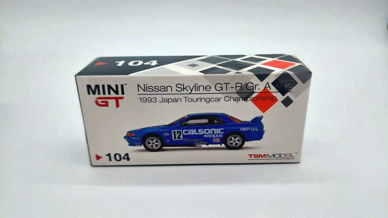 [UNSEALED] #104 MINI GT Nissan Skyline GT-R (R32) Gr. A #12 Calsonic 1993