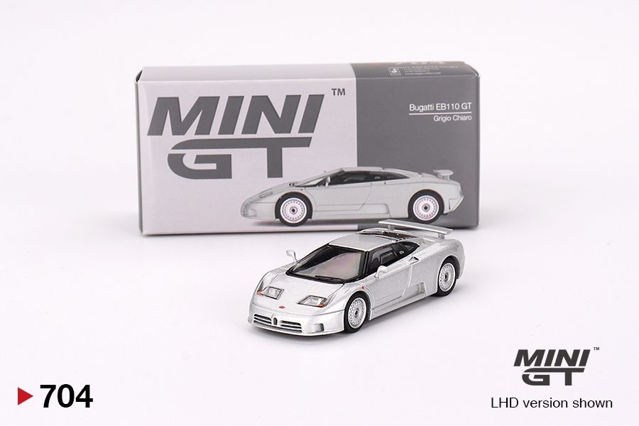 #704 MINI GT Bugatti EB110 GT Grigio Chiaro
