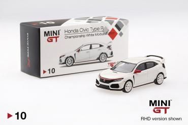 [UNSEALED] #10 MINI GT Honda Civic Type R (FK8) Championship White Modulo Edition