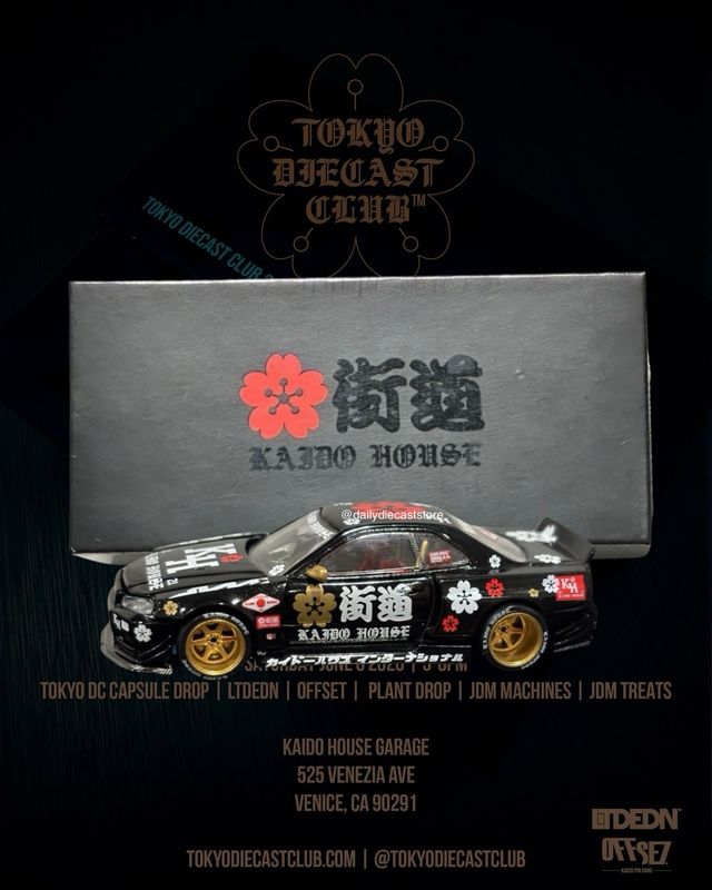 [PREORDER] KAIDOHOUSE x Tokyo Diecast Club Nissan Skyline GT-R (R34) Kaido Works Matsuri Exclusive (KHMG270)