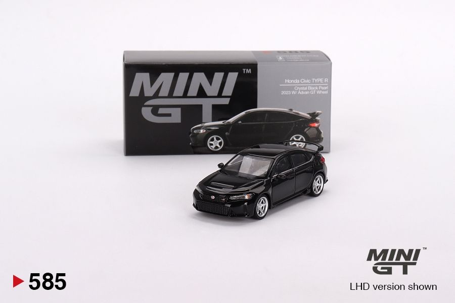 #585 MINI GT Honda Civic Type R Crystal Black Pearl 2023 W/ Advan GT Wheel #585 MINI GT Honda Civic Type R Crystal Black Pearl 2023 W/ Advan GT Wheel