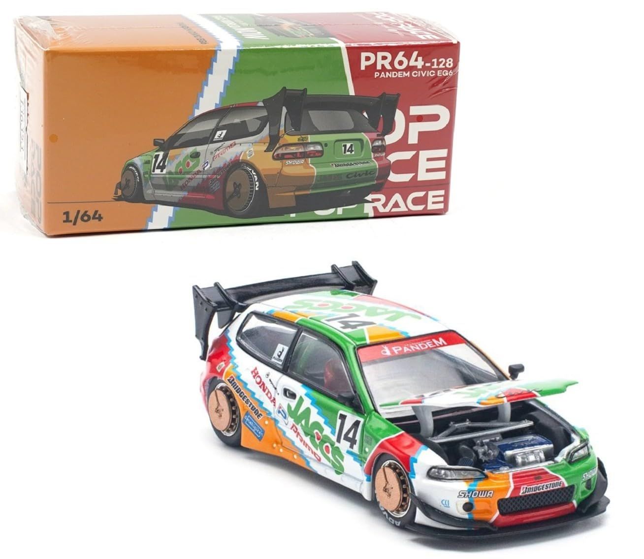 POP RACE Pandem Honda Civic EG6 Metallic Jaccs (PR64-128)