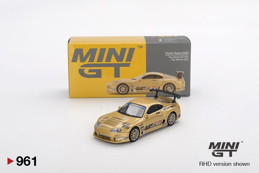 #961 MINI GT Toyota Supra (A80) Top Secret GT-300 Top Secret Gold