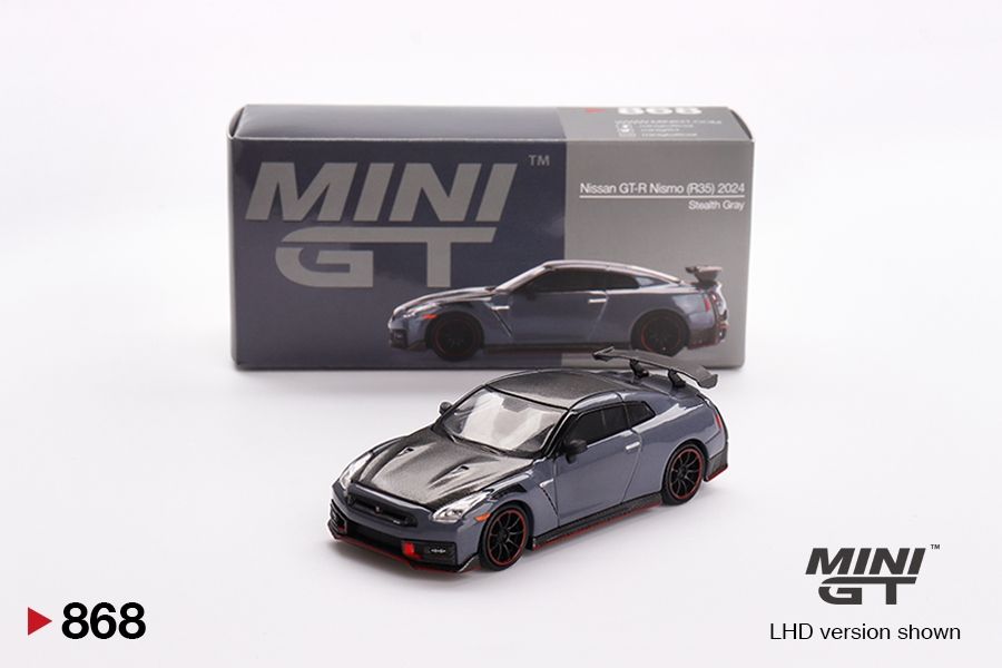 #868 MINI GT Nissan GT-R Nismo 2024 NISMO Stealth Gray