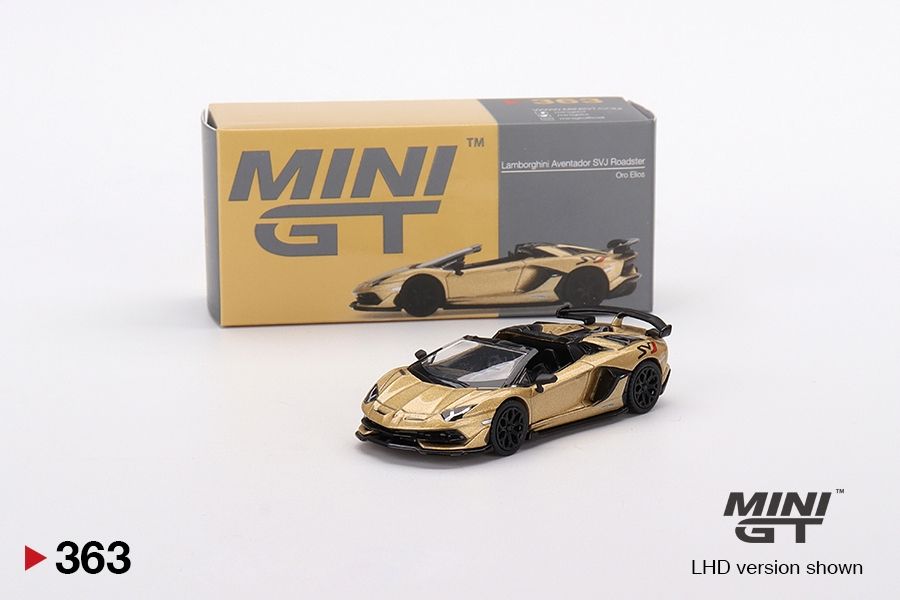 [UNSEALED] #363 MINI GT Lamborghini Aventador SVJ Roadster Oro Elios