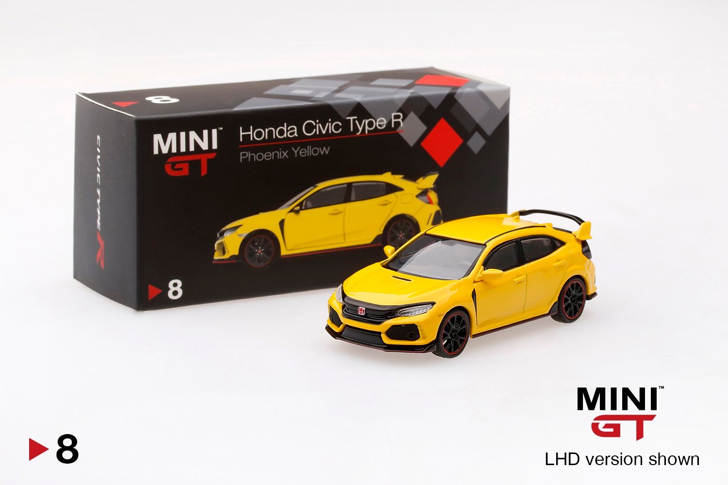 [UNSEALED] #8 MINI GT Honda Civic Type R (FK8) Phoenix Yellow