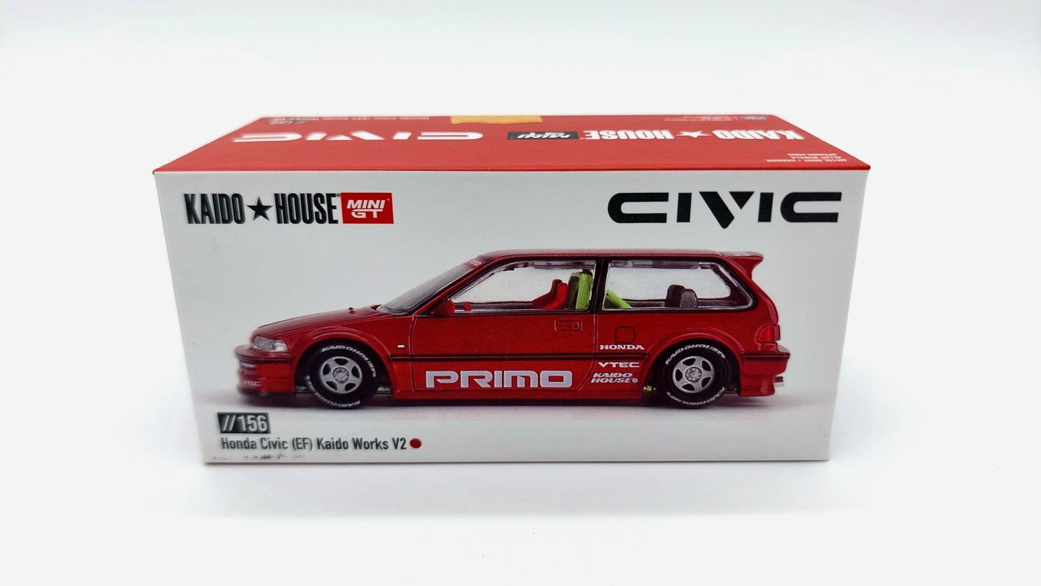 [UNSEALED] KAIDOHOUSE Honda Civic (EF) Kaido Works V2 Red (KHMG156)