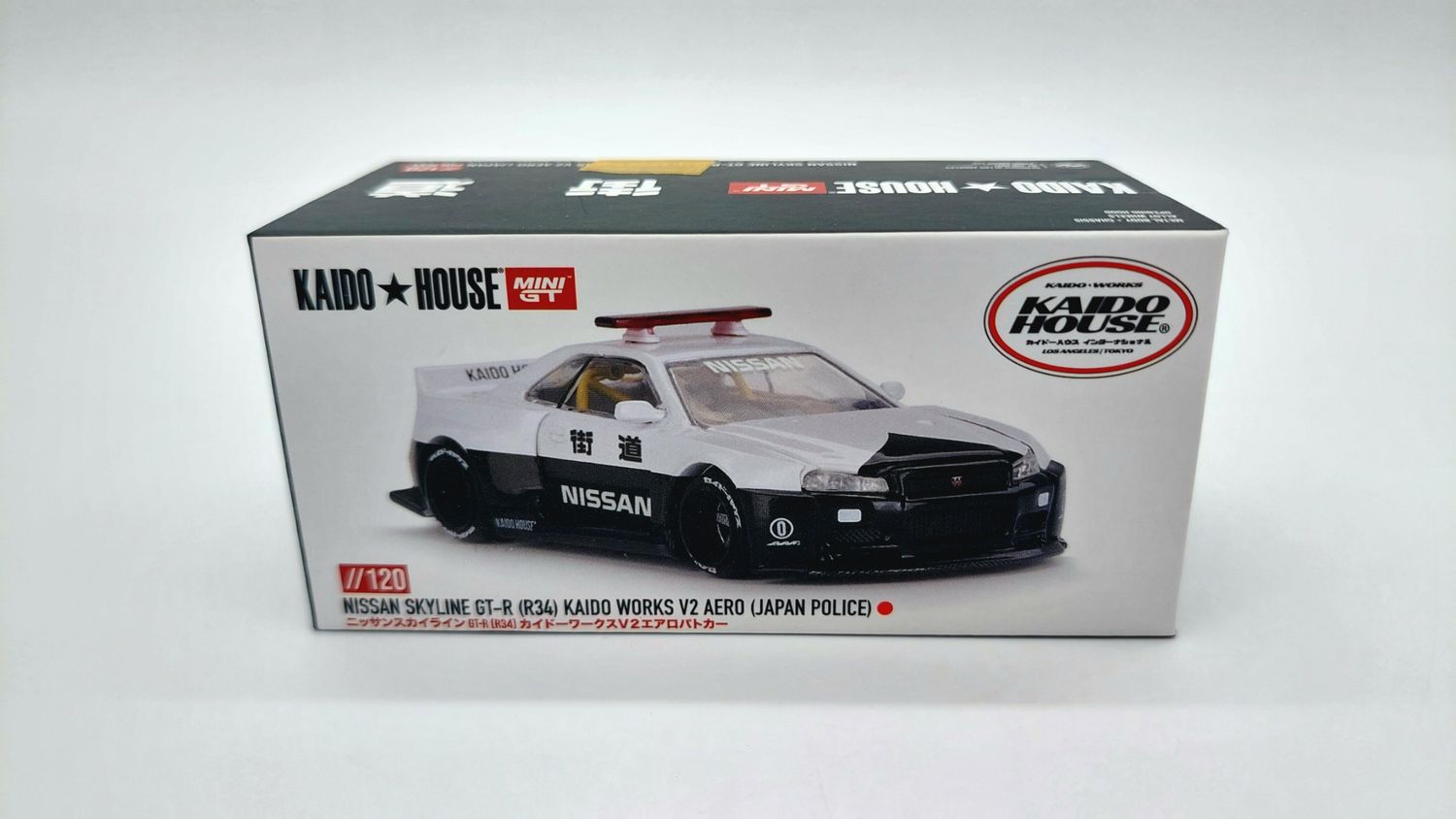 [UNSEALED] Nissan Skyline GT-R R34 Kaido Works (V2 Aero) Police (KHMG120)