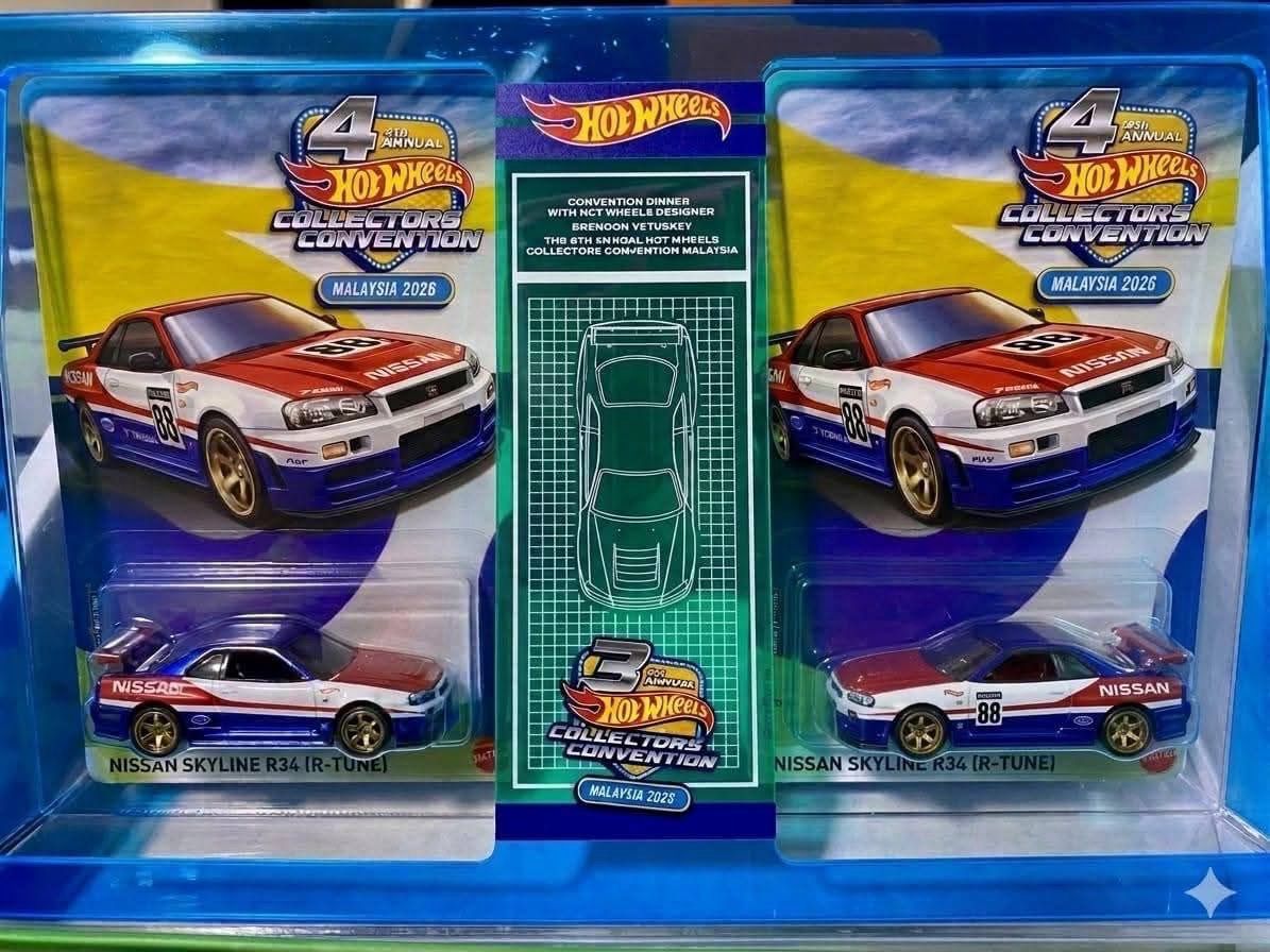 [PREORDER] Hot Wheels Nissan Skyline R34 (R-TUNE) Box Set of 2 Left &amp; Right Facing | 4th Hot Wheels Collector’s Convention
