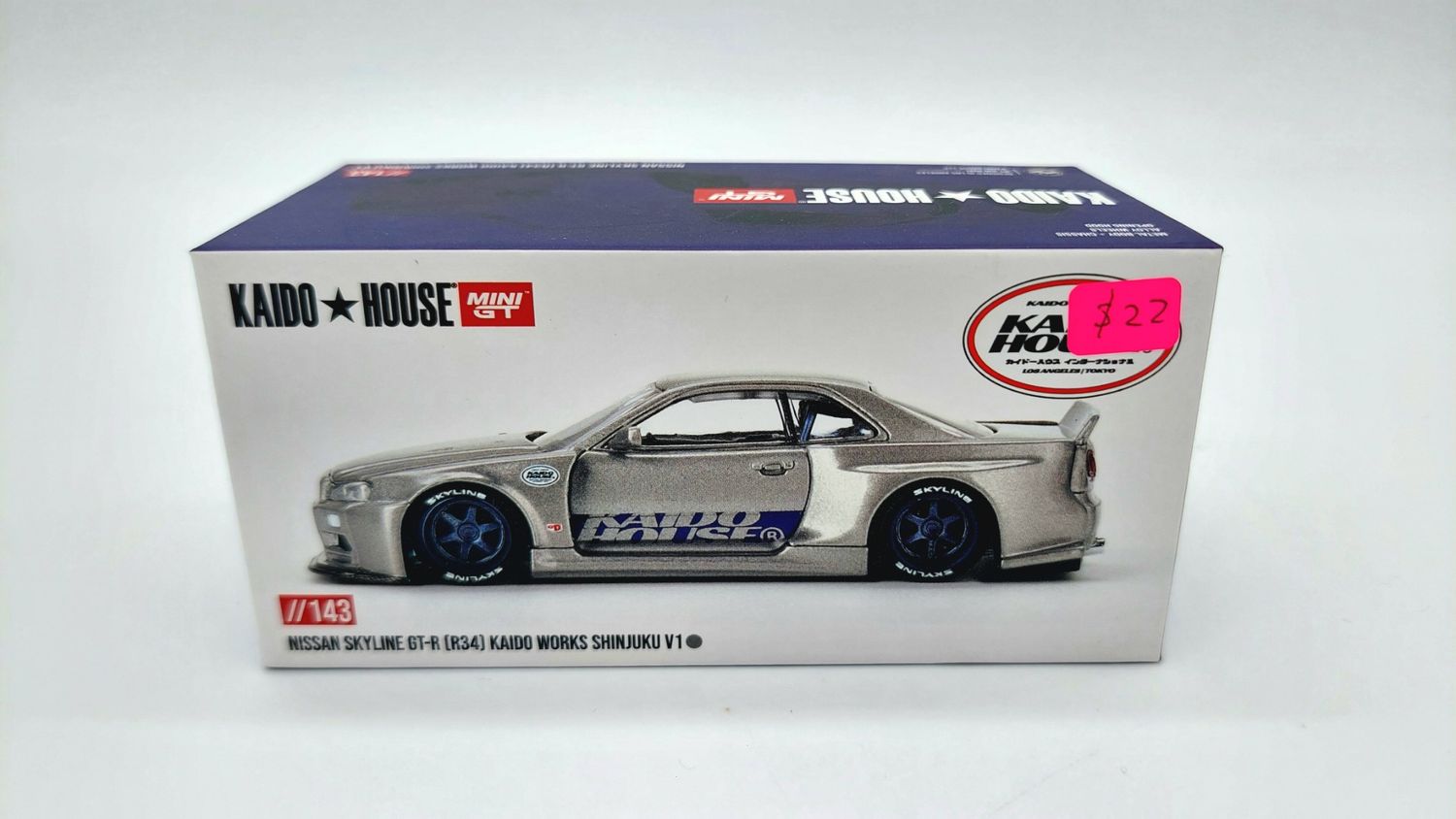 [UNSEALED] KAIDOHOUSE Nissan Skyline GT-R34 Kaidoworks Shinjuku V1 Silver (KHMG143)