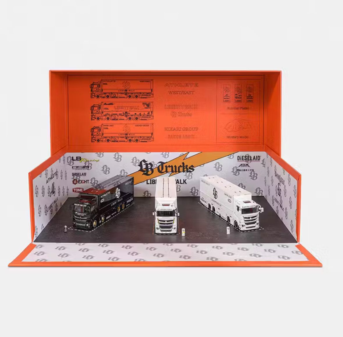 GCD x Liberty Walk 1/64 LB-Trucks MITSUBISHI Fuso Super Great Transporter Athlete Set of 3 Truck