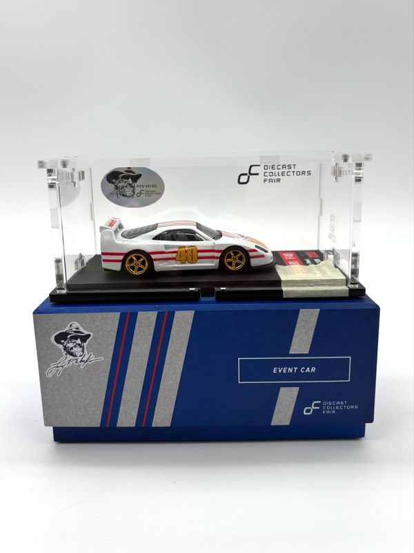 Larry Wood Custom Hot Wheels F40 White Official Merchandise | 2026 Diecast Collectors Fair