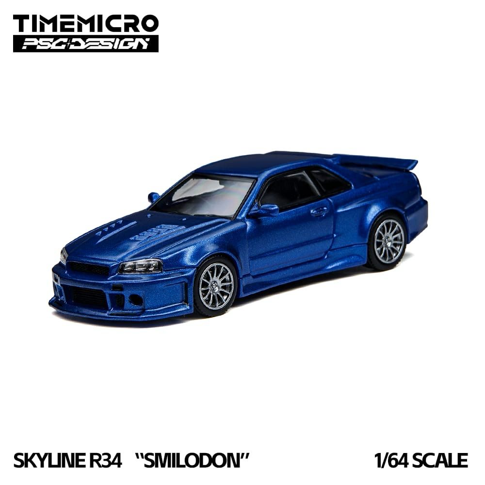 [PREORDER] Time Micro Nissan Skyline R34 “Smilodon” Metallic Blue