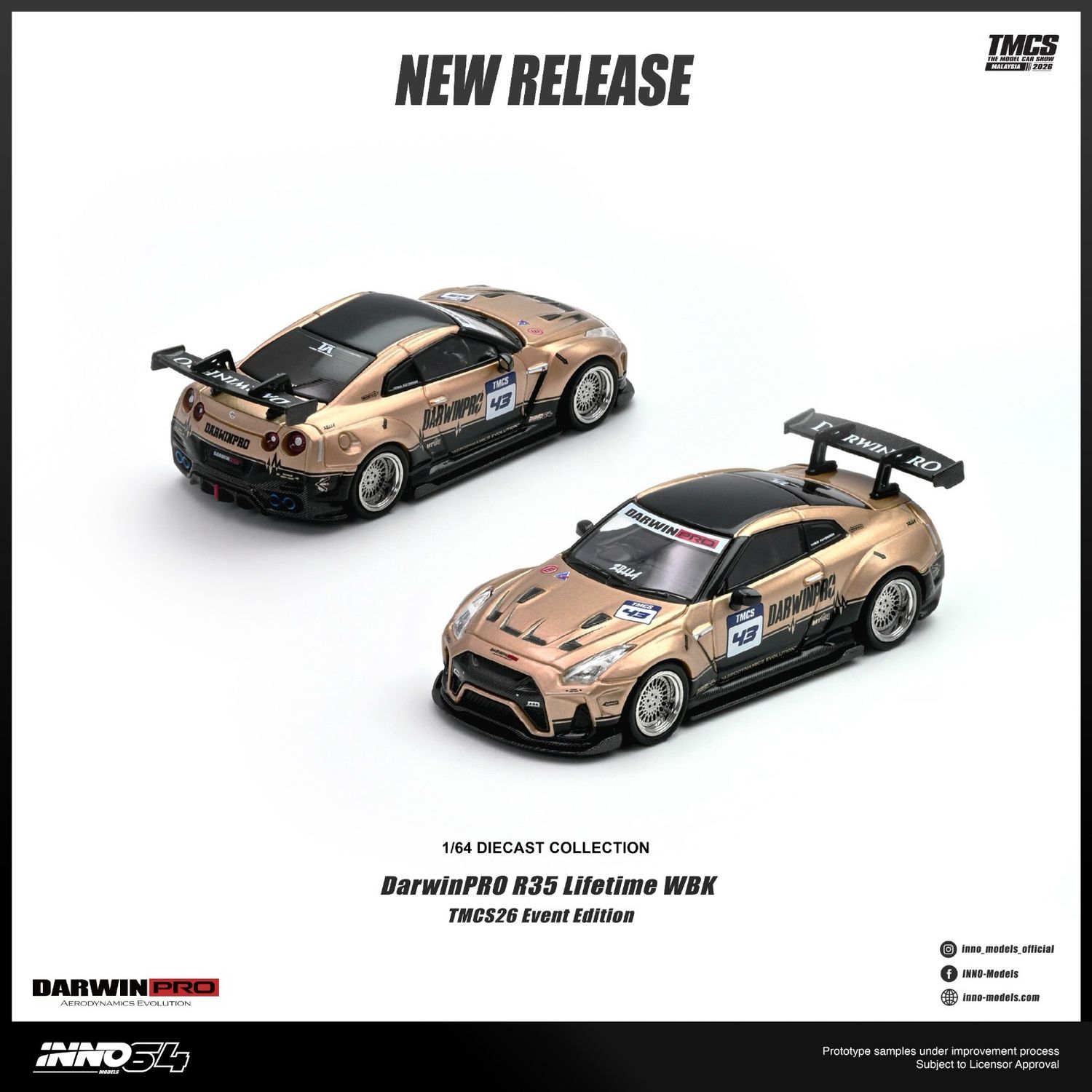 [PREORDER] INNO64 DarwinPRO R35 Lifetime WBK | 2026 The Model Car Show Malaysia