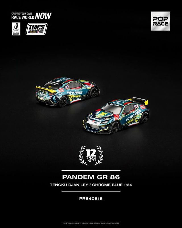 [PREORDER] POP RACE PANDEM GR 86 TENGKU DJAN LEY / CHROME BLUE (PR64-515) | 2026 The Model Car Show Malaysia