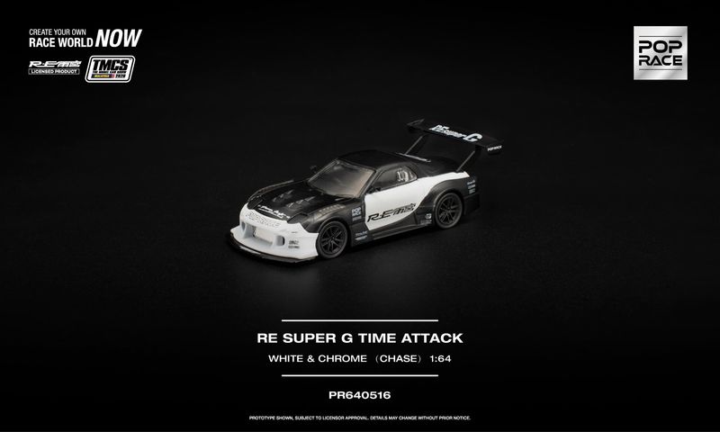 POP RACE RE SUPER G TIME ATTACK WHITE &amp; CHROME (PR64-516) | Chance of Chase | 2026 The Model Car Show Malaysia