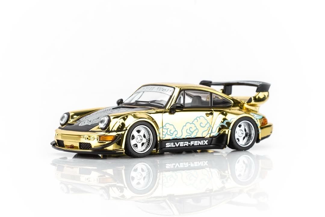 [PREORDER] Motorhelix RWB 964 Silver Fenix Gold Chrome Art By Toshikazu Nozaka | 2026 The Model Car Show Malaysia