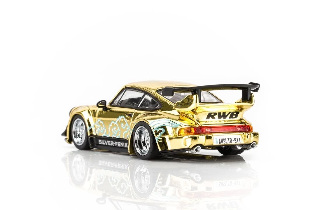 Motorhelix RWB 964 Silver Fenix Gold Chrome Art By Toshikazu