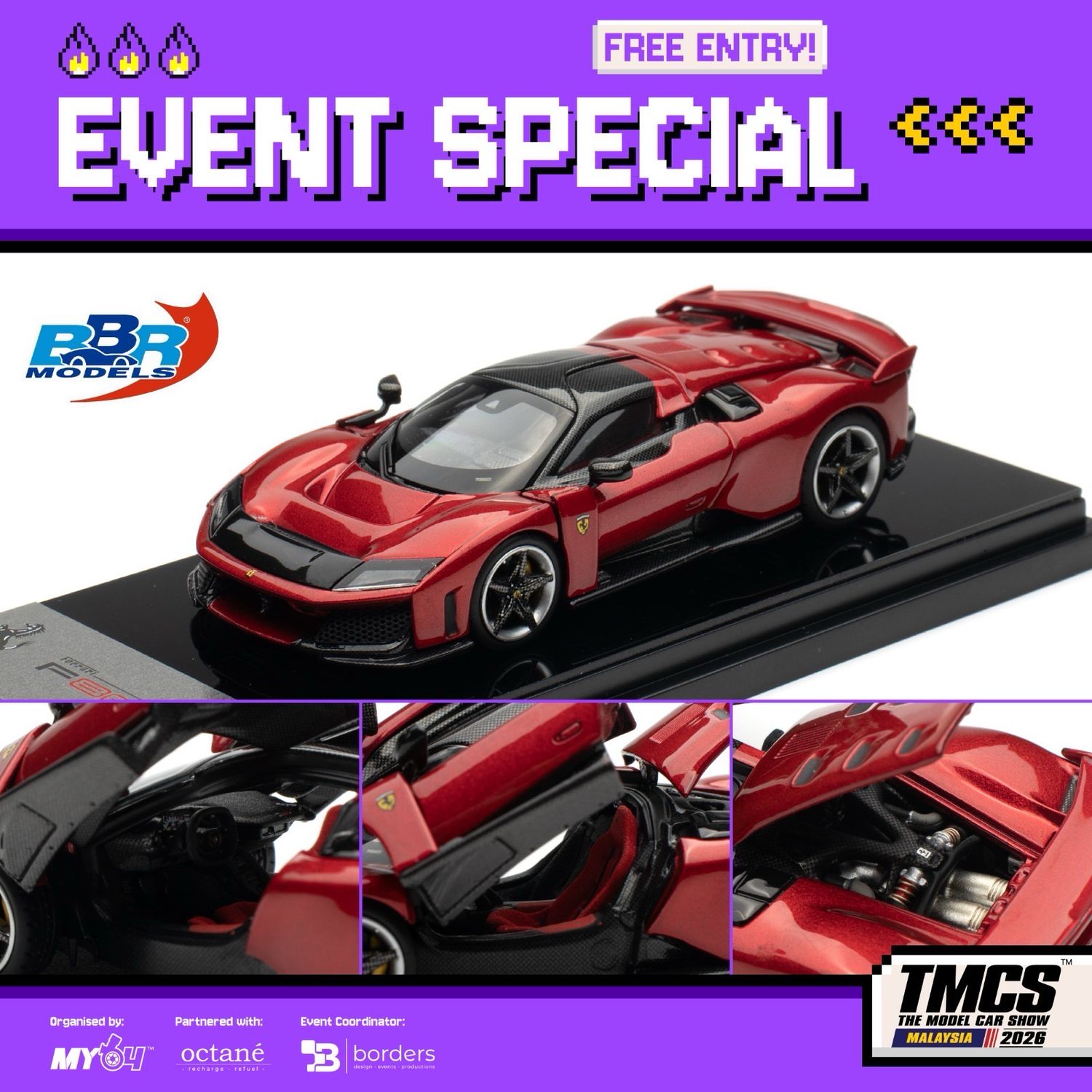 [PREORDER] BBR Models Ferrari F80 Rosso Supercar Red | 2026 The Model Car Show