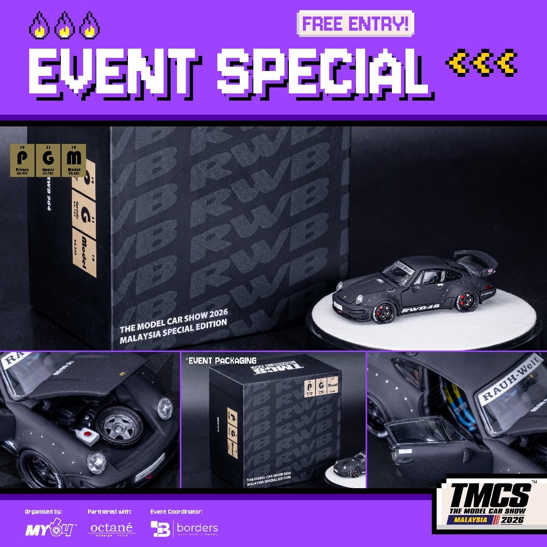[PREORDER] PGM Model RWB 964 Matte Black | 2026 The Model Car Show
