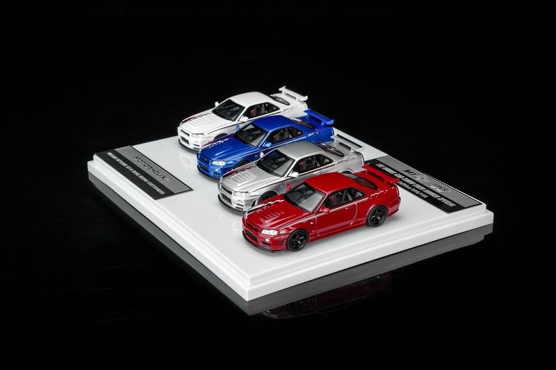 [PREORDER] Motorhelix Nissan Skyline GT-R (R34) Nismo Customized Set of 4 Dinner Exclusive | 2026 The Model Car Show