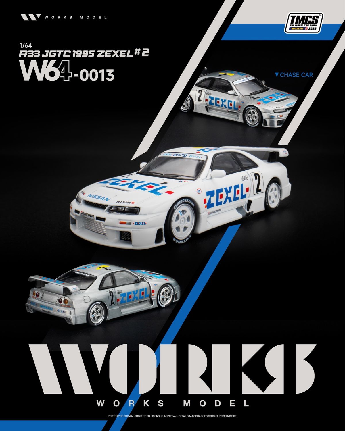 [PREORDER] Works Model R33 JGTC 1995 Zexel #5 (W64-0013) | Chance of Chase | 2026 The Model Car Show