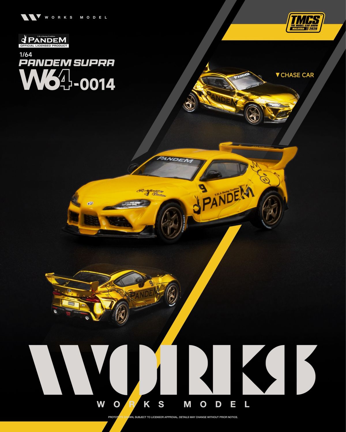 [PREORDER] Works Model Pandem Supra Yellow (W64-0014) | Chance of Chase | 2026 The Model Car Show