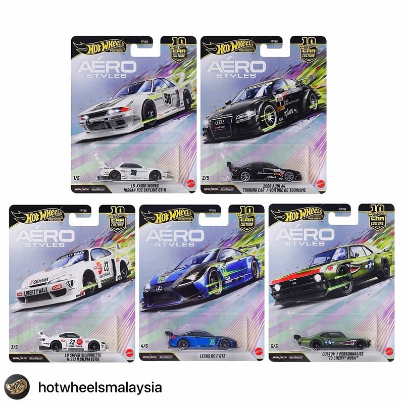 [PREORDER] Hot Wheels Car Culture Premium Aero Styles Series Set of 5 | Chance of Chase For Min. 2 Set
