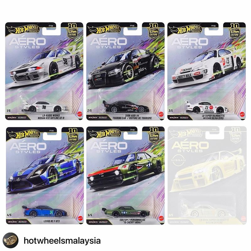 Hot Wheels Car Culture Premium Aero Styles Series Set of 5 | Chance of Chase For Min. 2 Set