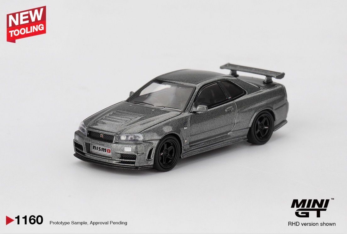 #1160 MINI GT Nissan Skyline GT-R Dark Metal Gray (NISMO BNR34 CRS Version)